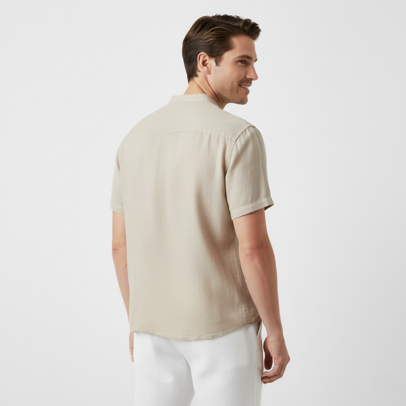 Camisa Manga Curta em Linho Masculina Sampaio®